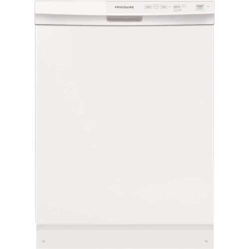 Frigidaire FFCD2413UW 24 In. in. Front Control Built-In Tall Tub Dishwasher in White with 3-Cycles, 55 dBA