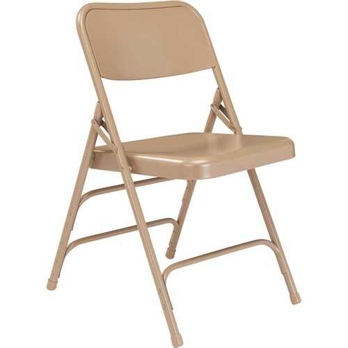National Public Seating 301 Beige Metal Stackable Folding Chair