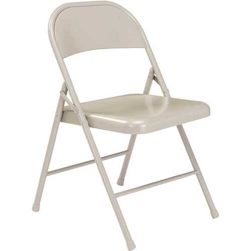 National Public Seating 902 Grey Metal Stackable Folding Chair Gray