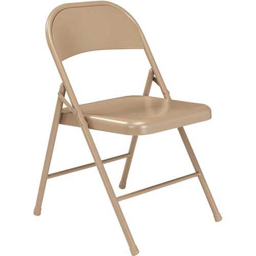 National Public Seating 901 Beige Metal Stackable Folding Chair