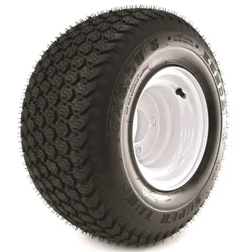 Kenda 858GK4W-4TFK K500 SUPER TURF 18X850-8 TIRE MOUNTED ON 8X7, 4 HOLE WHITE WHEEL (4/4)