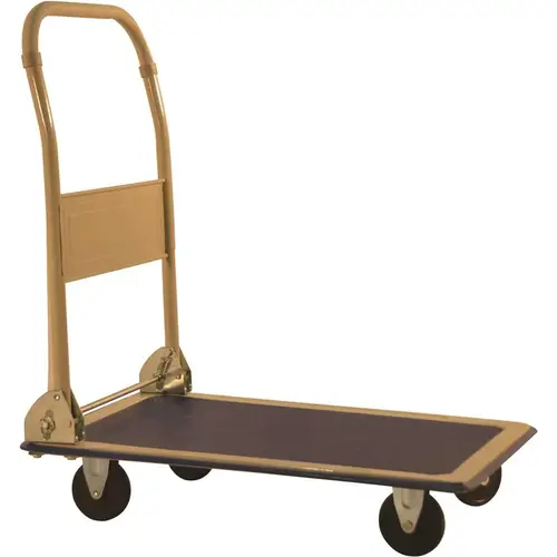 Folding Handle 330 lb. Capacity 30 in. D x 19 in. W x 33 in. H Steel Platform Cart Blue