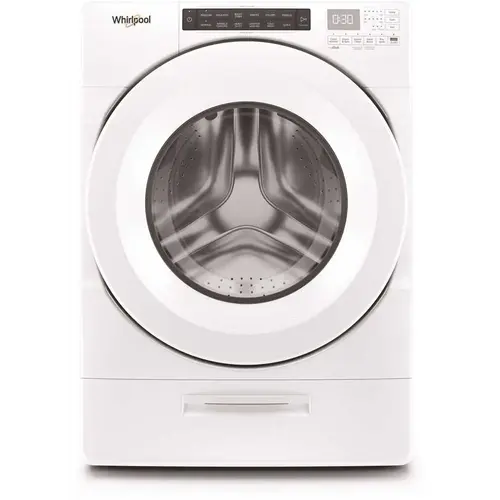 4.5 cu. ft. High Efficiency White Front Load Washing Machine with Steam and Load and Go Dispenser