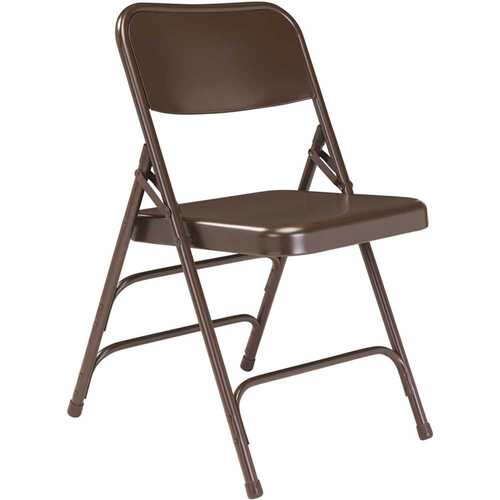 National Public Seating 303 Brown Metal Stackable Folding Chair