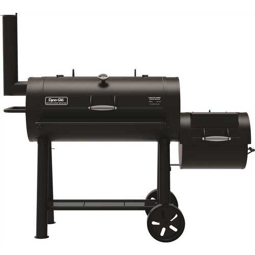 Dyna-Glo DGSS962CBO-D-KIT Signature Heavy-Duty Barrel Charcoal Grill and Offset Smoker in Black