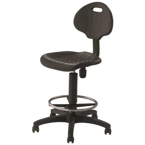 National Public Seating 3573294 ADJ HT POLY STOOL W/ BACKRST