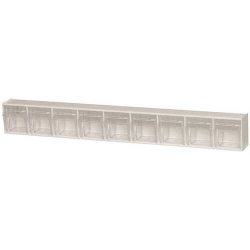 Clear Tip Out Bin- 9 Compartments Small Part Organizer White