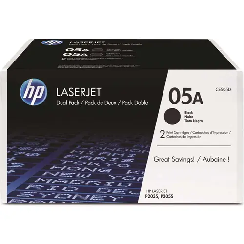 HP HEWCE505D Toner Cartridge 2,300 Page-Yield, Black