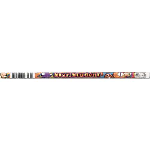 Moon Products 10156102 DECORATED WOOD PENCIL, STAR STUDENT, HB #2, ASSORTED, DOZEN