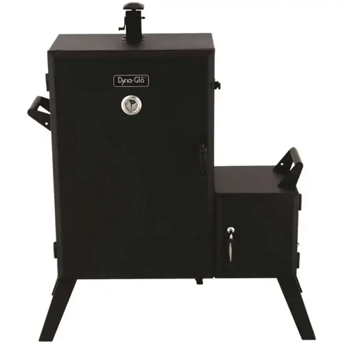 Vertical Wide Body Offset Charcoal Smoker Black