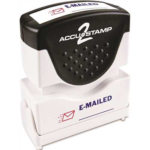 Consolidated Stamp 10162063 ACCUSTAMP2 SHUTTER STAMP WITH MICROBAN, RED/BLUE, EMAILED, 1-5/8 IN. X 1/2 IN