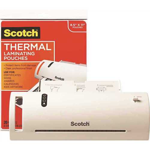 9 in. Wide Includes 20 Letter Size Pouches Thermal Laminator Value Pack