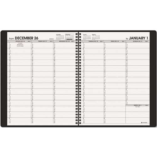 WEEKLY APPOINTMENT BOOK, 15-MINUTE APPOINTMENTS, 8-1/4 X 10-7/8, NAVY