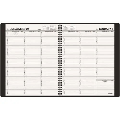 WEEKLY APPOINTMENT BOOK, 15-MINUTE APPOINTMENTS, 8-1/4 X 10-7/8, NAVY