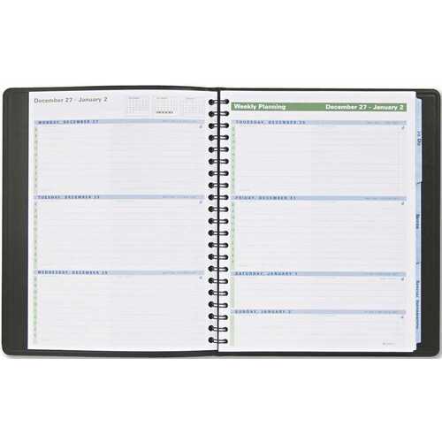 THE ACTION PLANNER WEEKLY APPOINTMENT BOOK, 8-1/8 X 10-7/8, BLACK