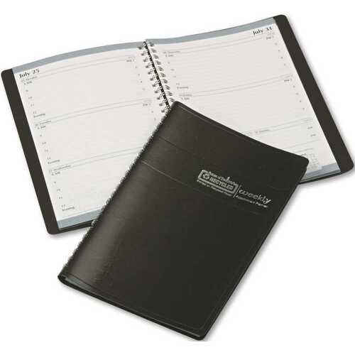 WEEKLY APPOINTMENT BOOK, 30-MINUTE APPOINTMENTS, 5 X 8, BLACK