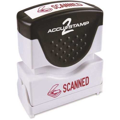 1-5/8 in. x 1/2 in. Accustamp2 Shutter Stamp with Microban Scanned, Red