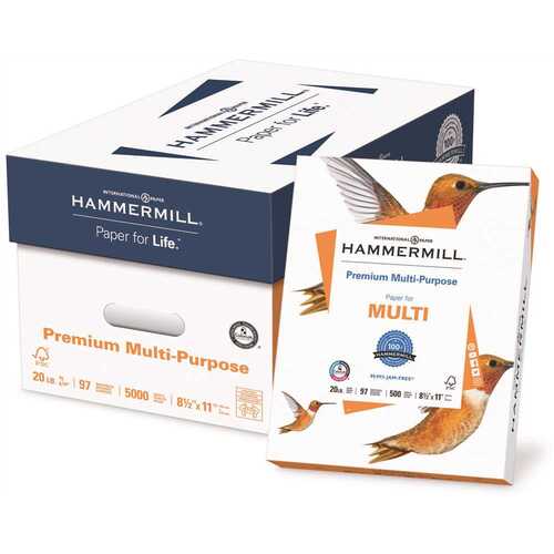 Hammermill HAM106310 20 lbs. 8-1/2 in. x 11 in. Premium Multi-Purpose Paper, White