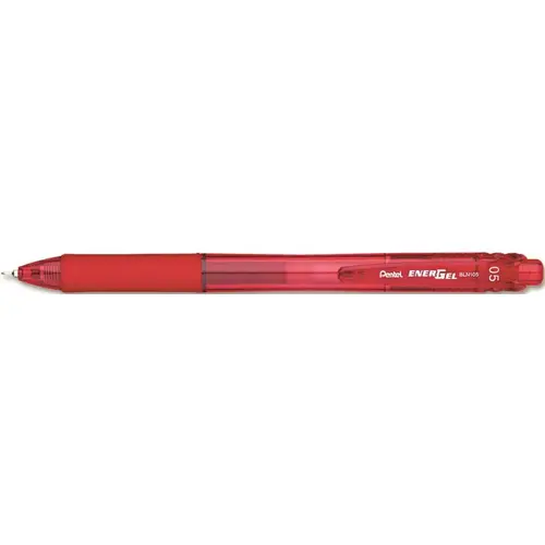 Pentel of America, Ltd 10160978 ENERGEL X ROLLER BALL RETRACTABLE GEL PEN, RED INK, FINE, DOZEN