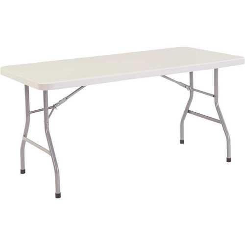 60 in. Grey Plastic Folding Banquet Table Gray