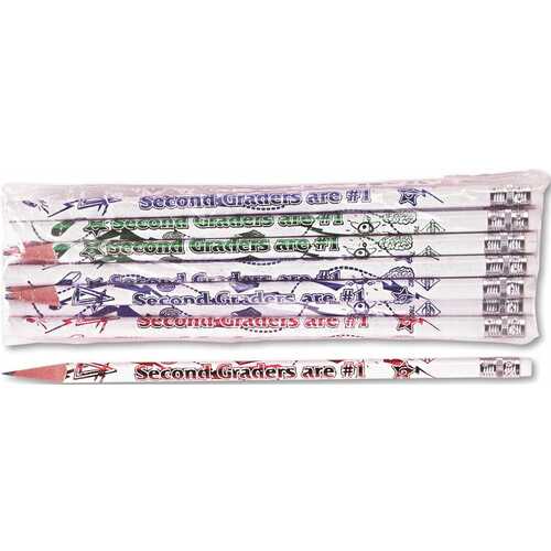 Moon Products 10156138 DECORATED WOOD PENCIL, SECOND GRADERS ARE #1, HB #2, WE BRL, DOZEN