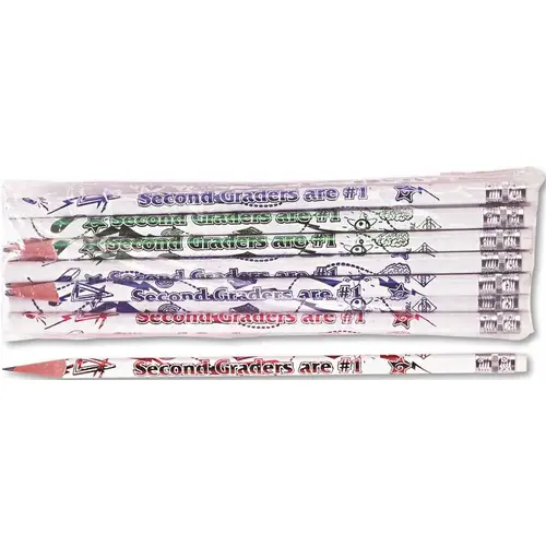 Moon Products 10156138 DECORATED WOOD PENCIL, SECOND GRADERS ARE #1, HB #2, WE BRL, DOZEN