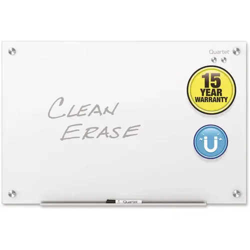 Quartet QRTG2418W 24 in. x 18 in. Infinity Magnetic Glass Marker Board, White