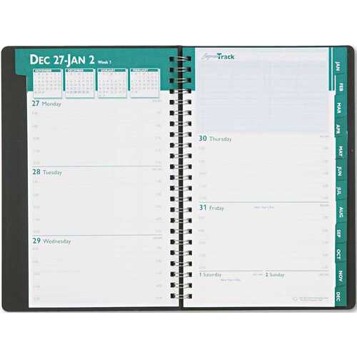 EXPRESS TRACK WEEKLY/MONTHLY APPOINTMENT BOOK, 5 X 8, BLACK