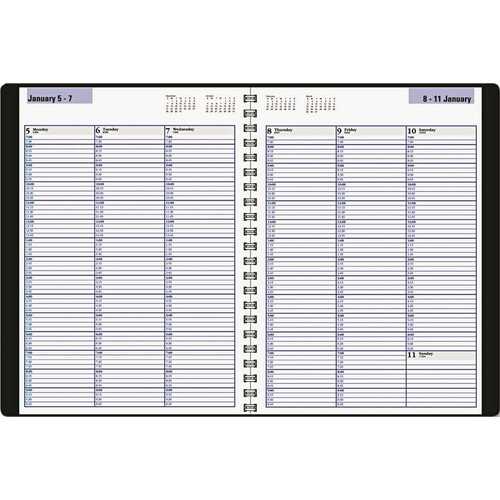 WEEKLY APPOINTMENT BOOK, 15-MINUTE RULING, 8 X 11, BLACK