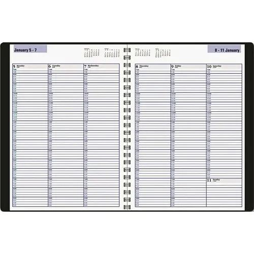 AT-A-GLANCE 10155535 WEEKLY APPOINTMENT BOOK, 15-MINUTE RULING, 8 X 11, BLACK