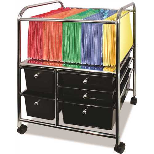 ADVANTUS LETTER/LEGAL FILE CART, 5 STORAGE DRAWERS, 15-1/4 IN.W X 21-7/8 IN. D X 28-7/8 IN.H, BLACK