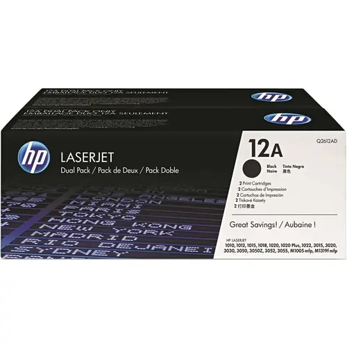 HP HEWQ2612D 12A Original Laser Toner Cartridge, Black