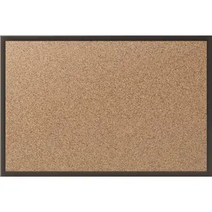 QUARTET MFG. 10167978 CORK BULLETIN BOARD WITH BLACK ALUMINUM FRAME, 60 IN X 36 IN