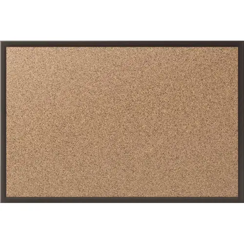 CORK BULLETIN BOARD WITH BLACK ALUMINUM FRAME, 60 IN X 36 IN