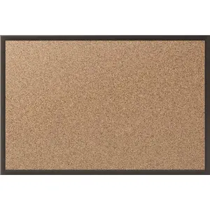 QUARTET MFG. 10167976 CORK BULLETIN BOARD WITH BLACK ALUMINUM FRAME, 36 IN X 24 IN