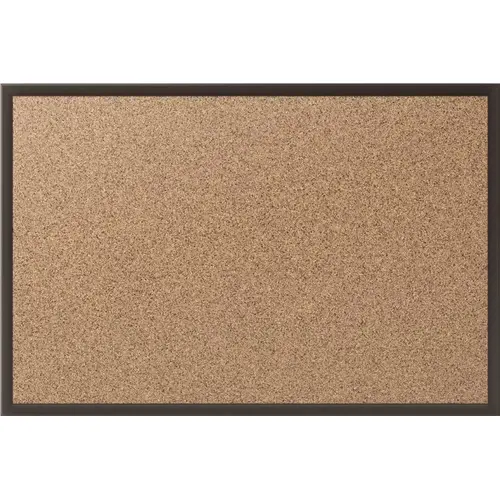 QUARTET MFG. 10167976 CORK BULLETIN BOARD WITH BLACK ALUMINUM FRAME, 36 IN X 24 IN