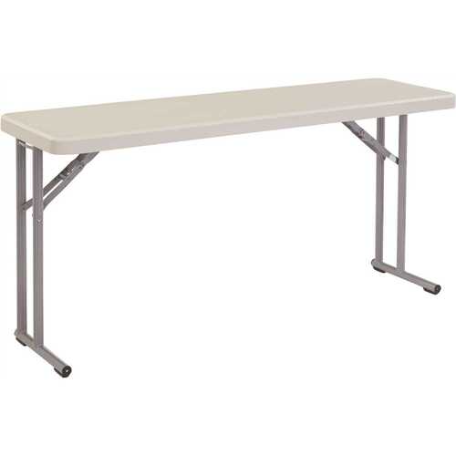 National Public Seating BT-1860 60 in. Grey Plastic Smooth Surface Folding Seminar Table