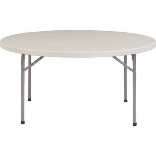 National Public Seating BT-60R 60 in. Grey Plastic Round Folding Banquet Table