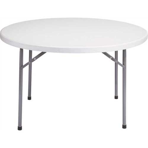 48 in. Grey Plastic Round Folding Banquet Table