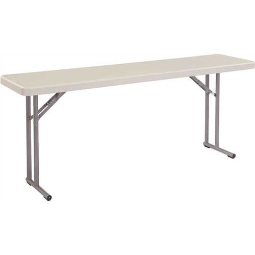 National Public Seating BT-1872 72 in. Grey Plastic Smooth Surface Folding Seminar Table