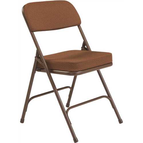 National Public Seating 3219 Brown Fabric Padded Folding Chair