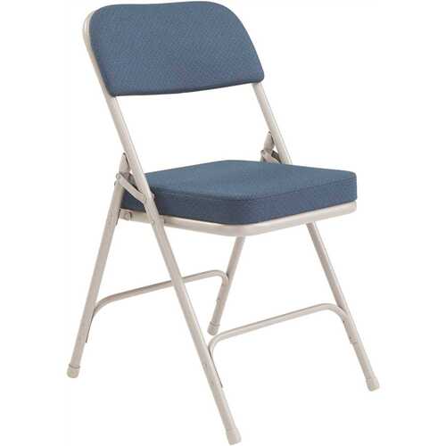 National Public Seating 3215 Navy Metal Frame Padded Seat Folding Chair Blue