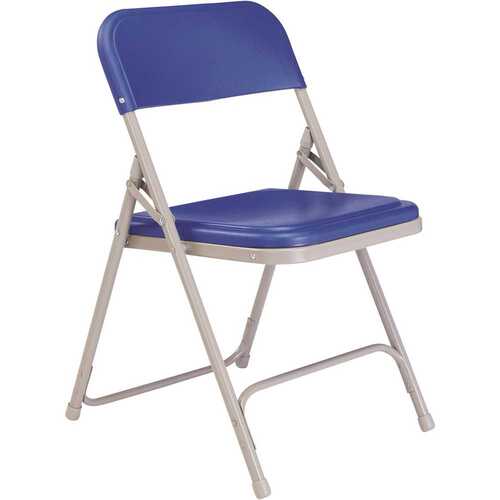 Blue Plastic Seat Stackable Outdoor Safe Folding Chair