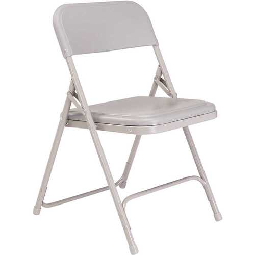 Grey Plastic Seat Stackable Outdoor Safe Folding Chair Gray