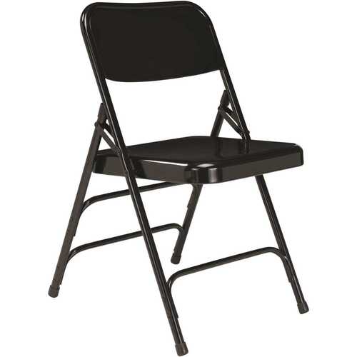 Black Metal Stackable Folding Chair