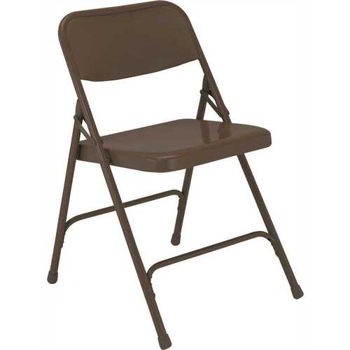 200 Series Premium All-Steel Double Hinge Folding Chair, Brown