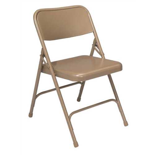 200 Series Beige Premium All-Steel Double Hinge Folding Chair