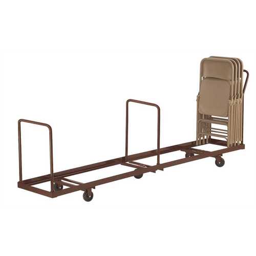 National Public Seating DY-50 1375 lbs. Weight Capacity Folding Chair Dolly for Vertical Storage and Transport - 50 Chair Capacity