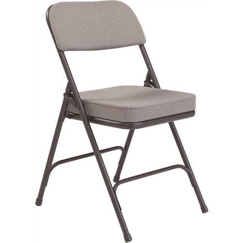 National Public Seating 3212 Charcoal Fabric Padded Seat Folding Chair