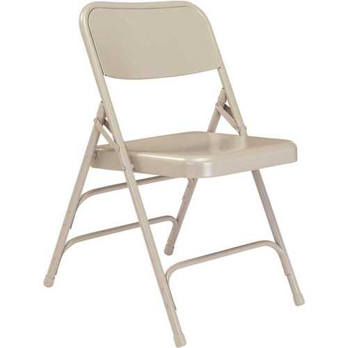 National Public Seating 302 Grey Metal Stackable Folding Chair